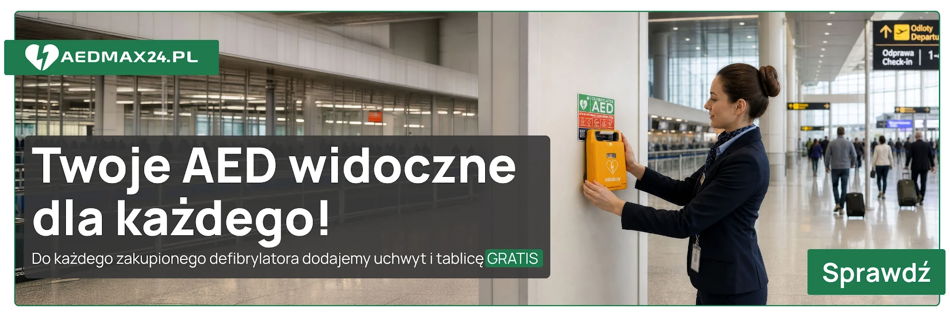 Uchwyt i tablica gratis do defibrylatora