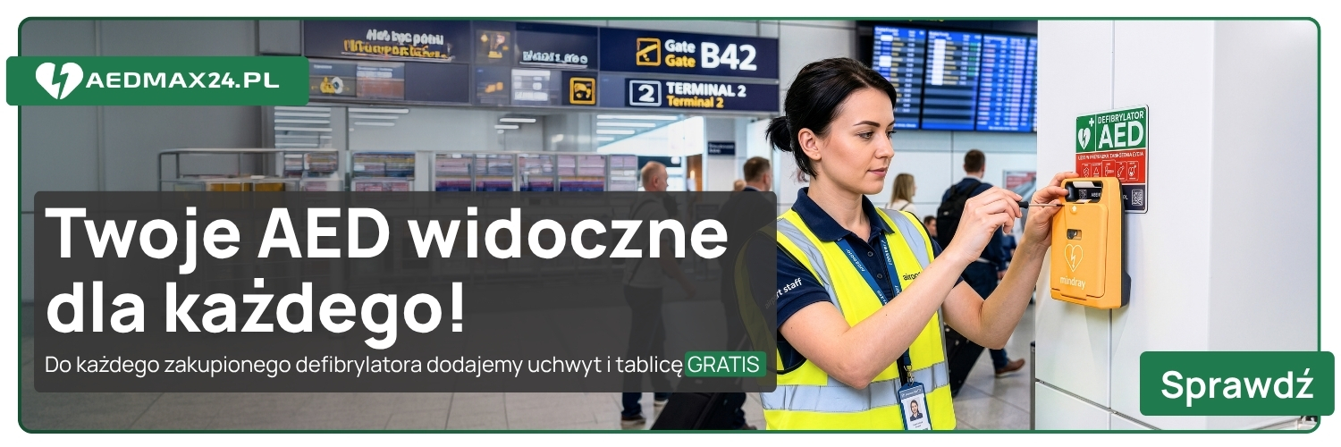 Uchwyt i tablica gratis do defibrylatora
