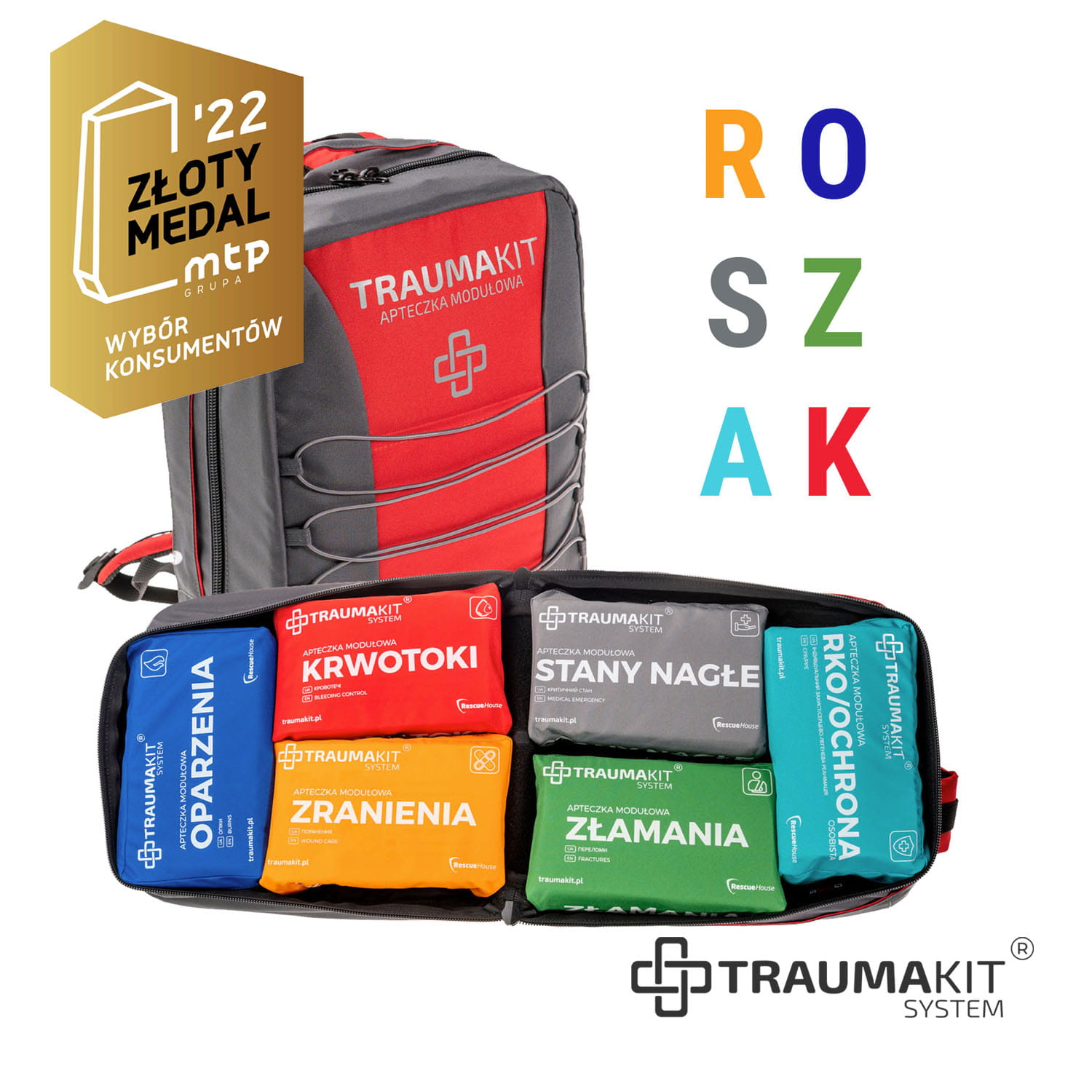 Apteczka modułowa TRAUMAKIT - ROSZAK - plecak
