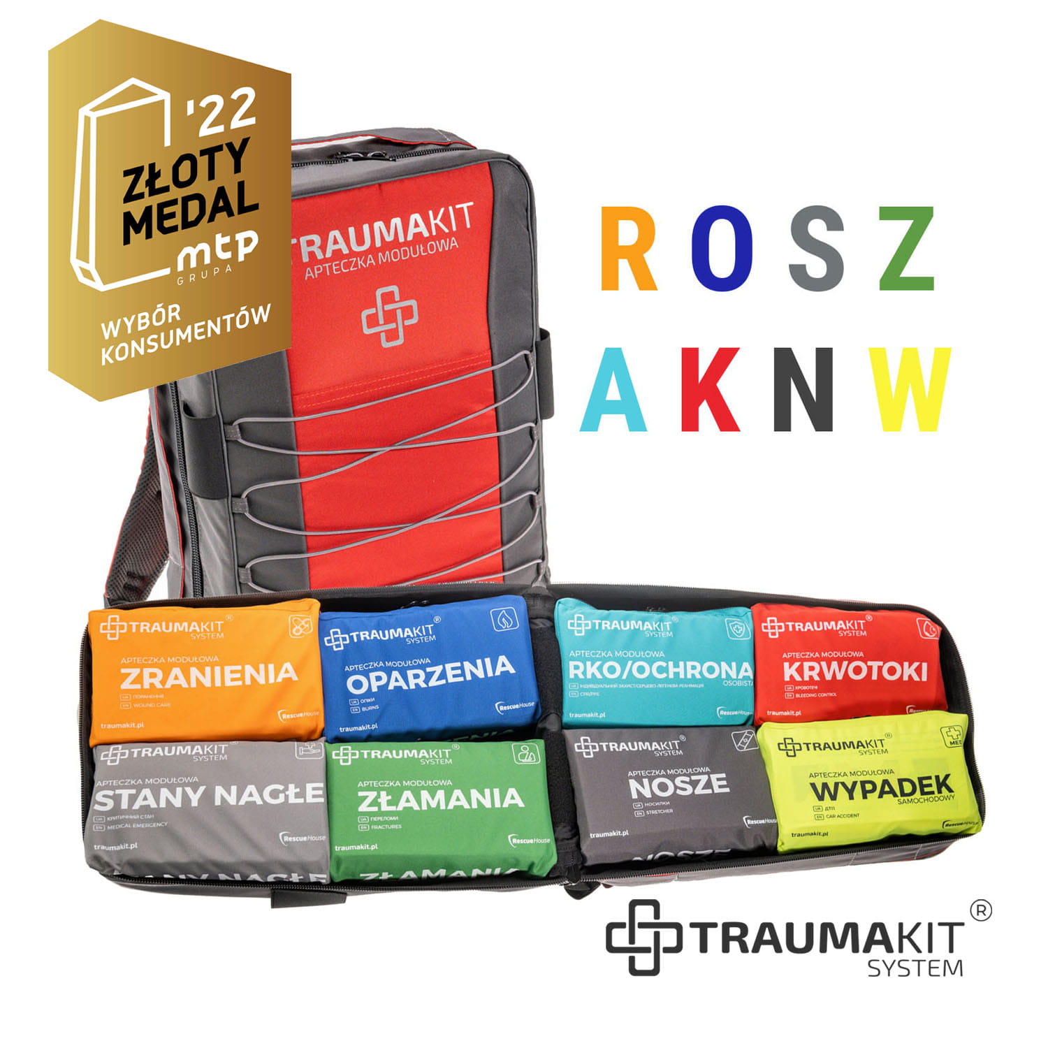 Apteczka modułowa TRAUMAKIT - ROSZAKNW - plecak