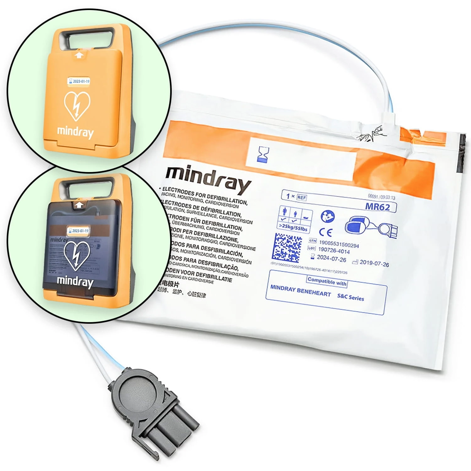 Elektrody terapeutyczne Mindray BeneHeart  C1A i C2 uniwersalne [REF: MR62]