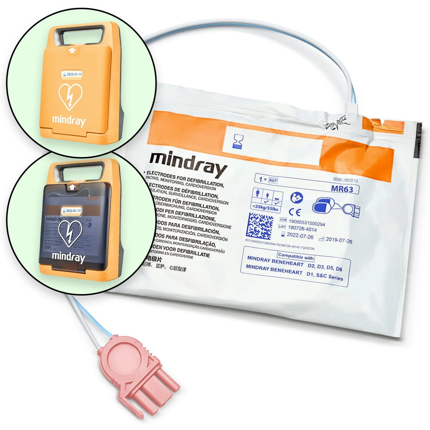 Elektrody terapeutyczne Mindray BeneHeart  C1A i C2 dla dzieci [REF: MR63]