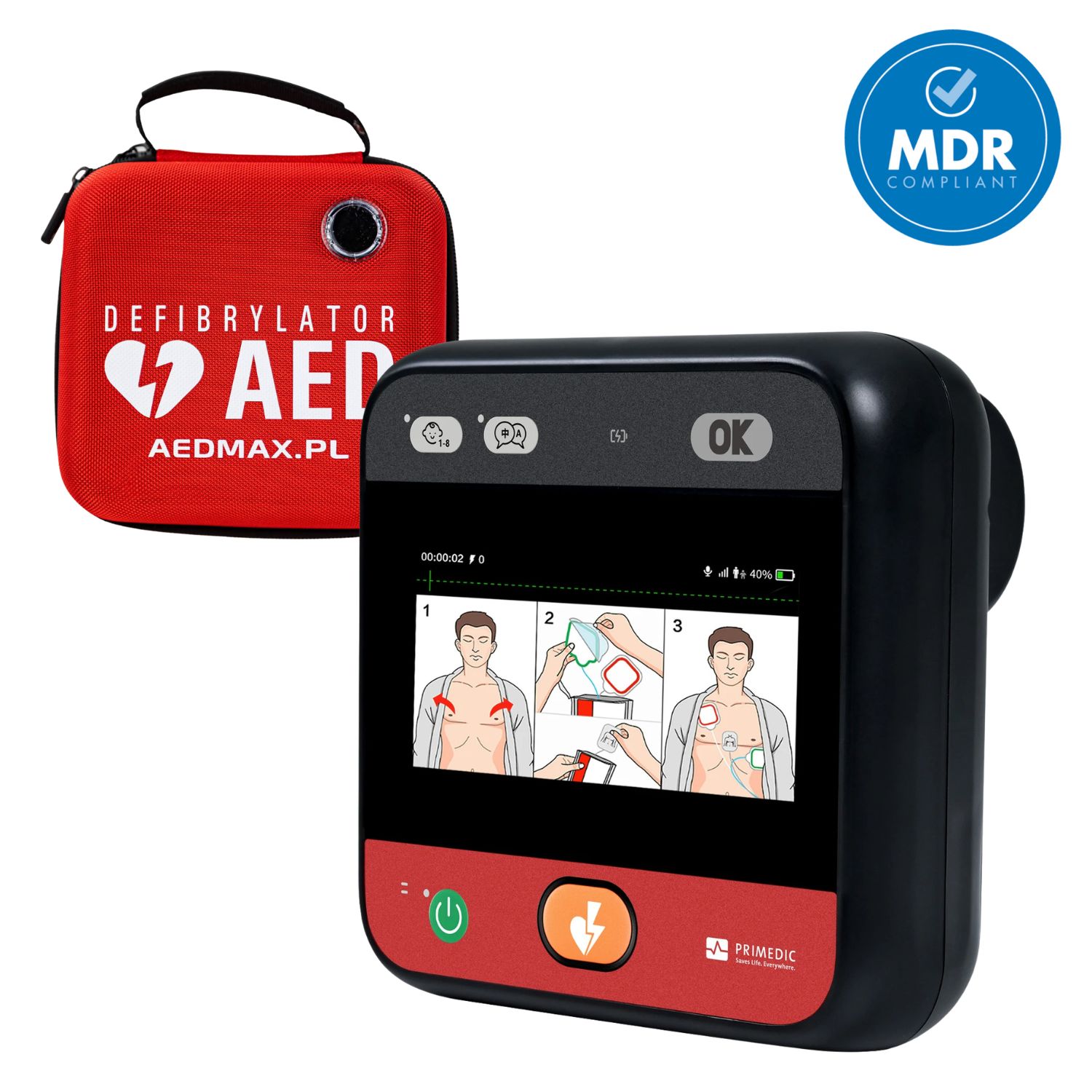 Defibrylator AED Primedic myPAD z wyświetlaczem LCD 4,3" [REF: 97952]